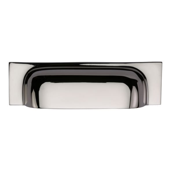 C2766 96-PNF • 76/96 c/c x 145x42x22mm • Polished Nickel • Heritage Brass Concealed Fix Square Plate Contemporary Cup Handle